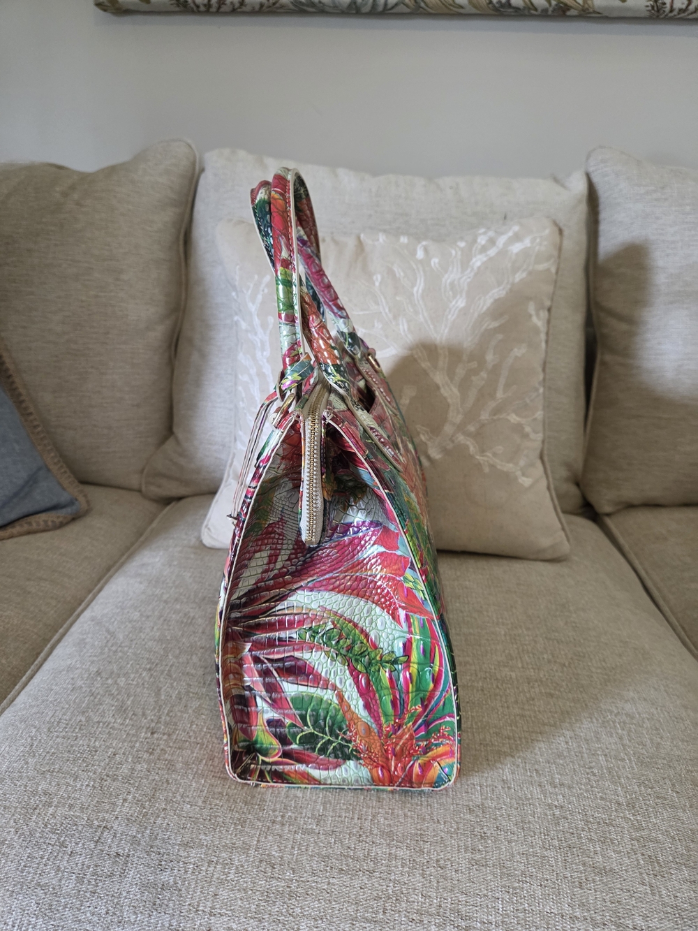 Tropical Floral Tote Bag -brahmin Multicolor - Picture 3 of 6